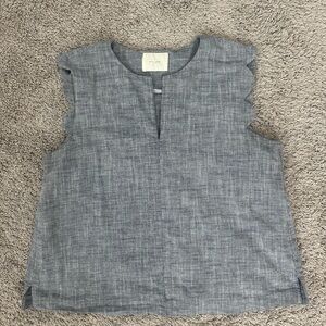 Chic Denim Blue Sleeveless Blouse